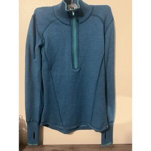 Eddie Bauer Womens Half-Zip workout Sweater Blue‎ Size XS